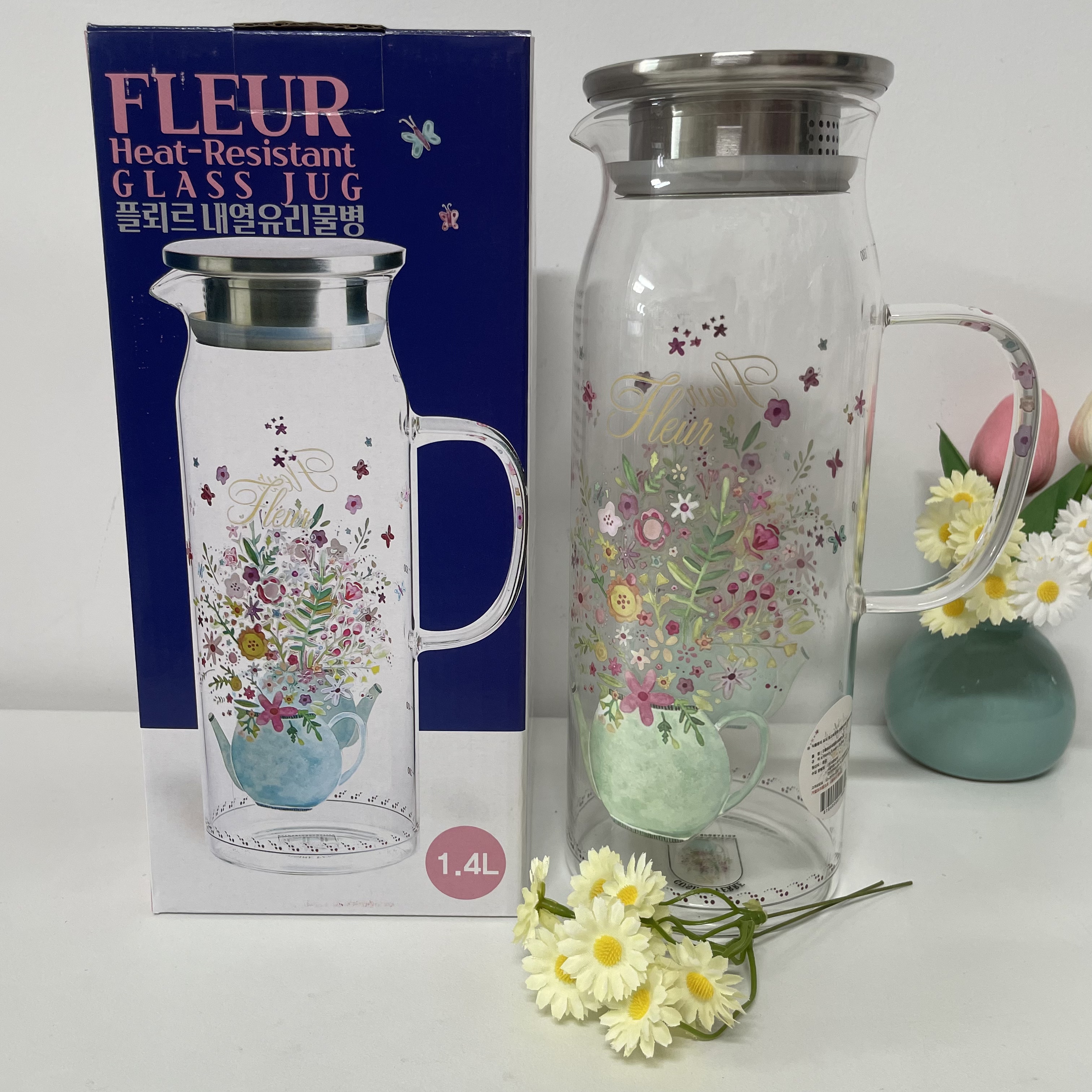 韩国进口-玻璃水壶1.4升耐高温120°C