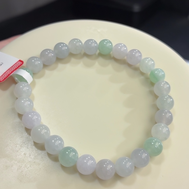 翡翠未镶嵌手链冰果绿特色卡7.3