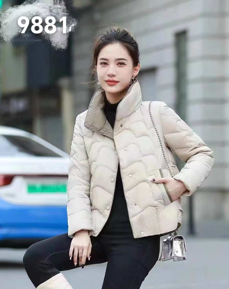 2002【衣长58】嘎嘎服冬季外套女高级感宽松保暖立领高端简约棉服
