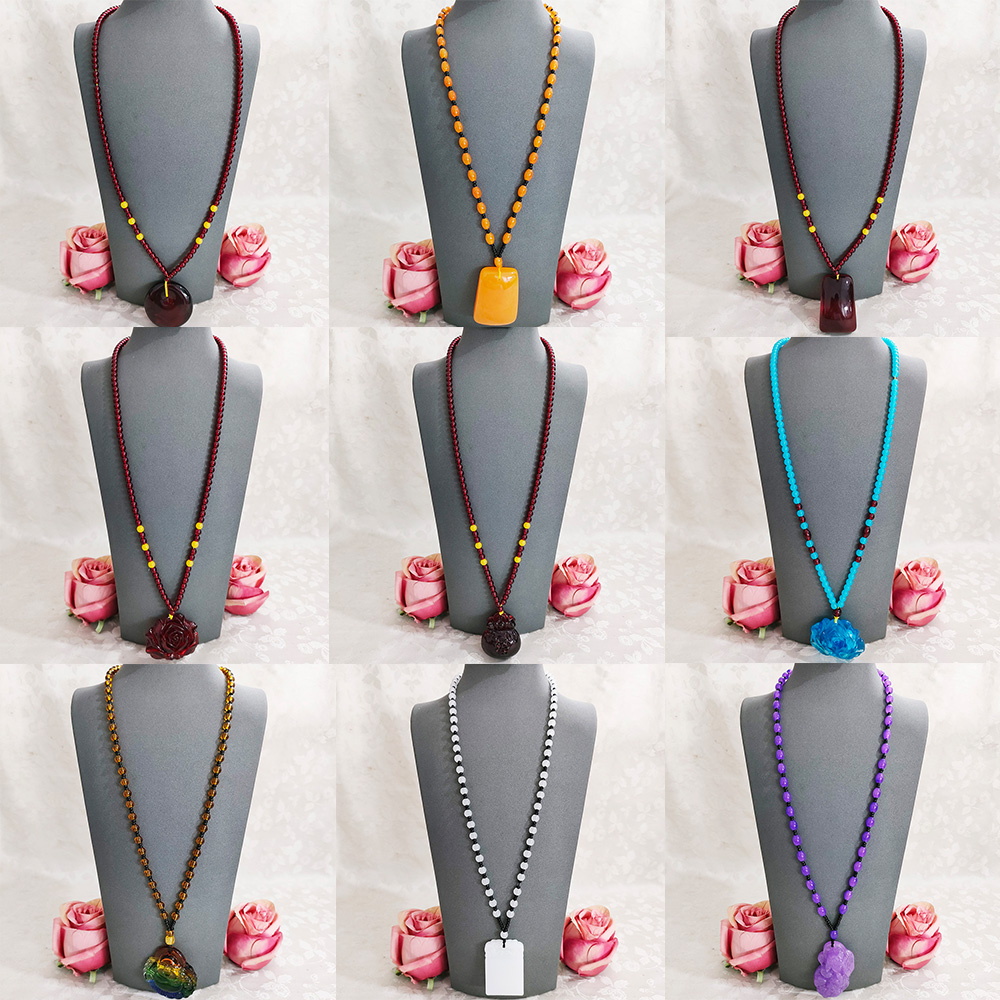 非金属树脂项链 民族风长款项链复古饰品合集