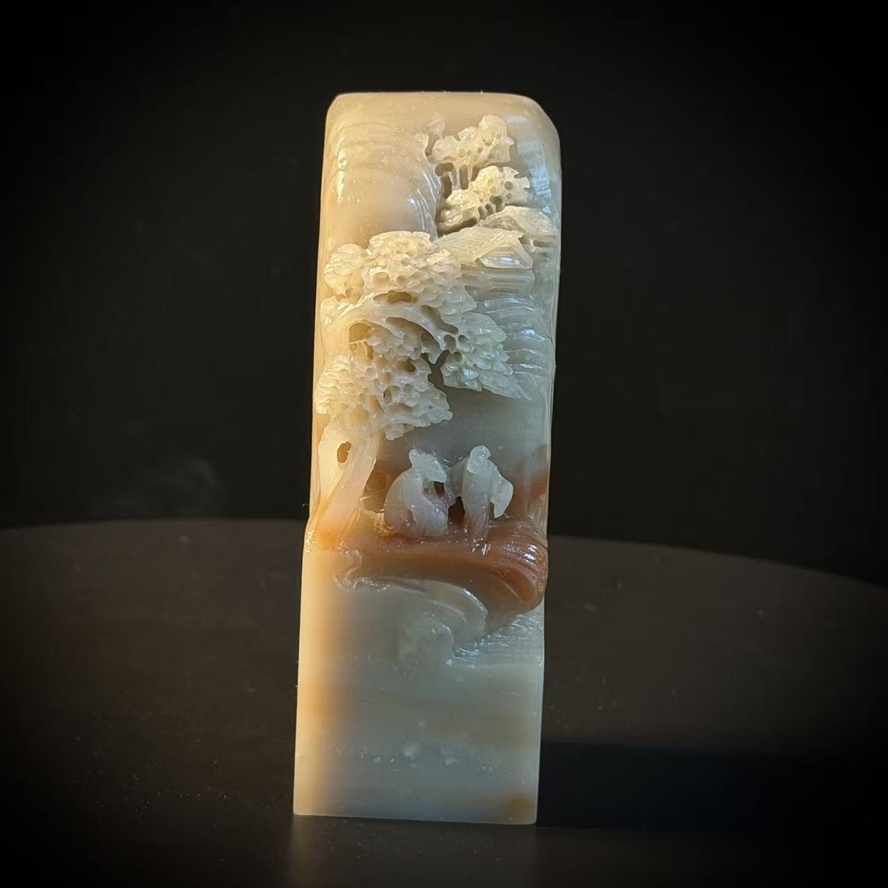 寿山石高山三彩松下雅聚