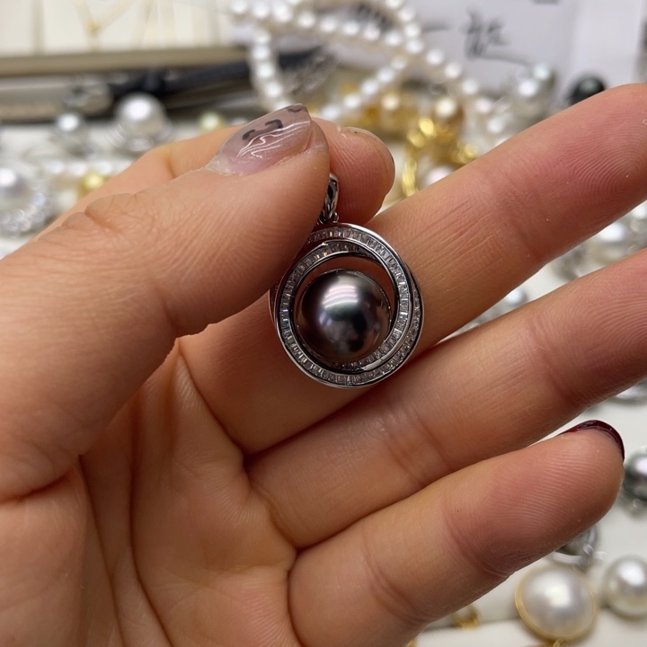 海水珍珠吊坠(不含链)银S925镶嵌