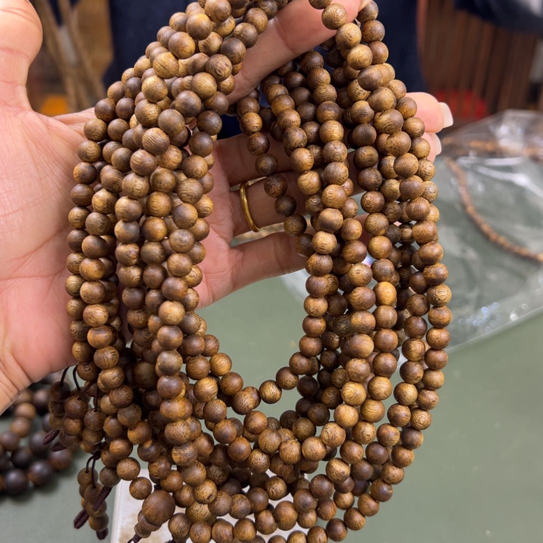沉香手串海南老白棋卡7/16g多圈多样性发一