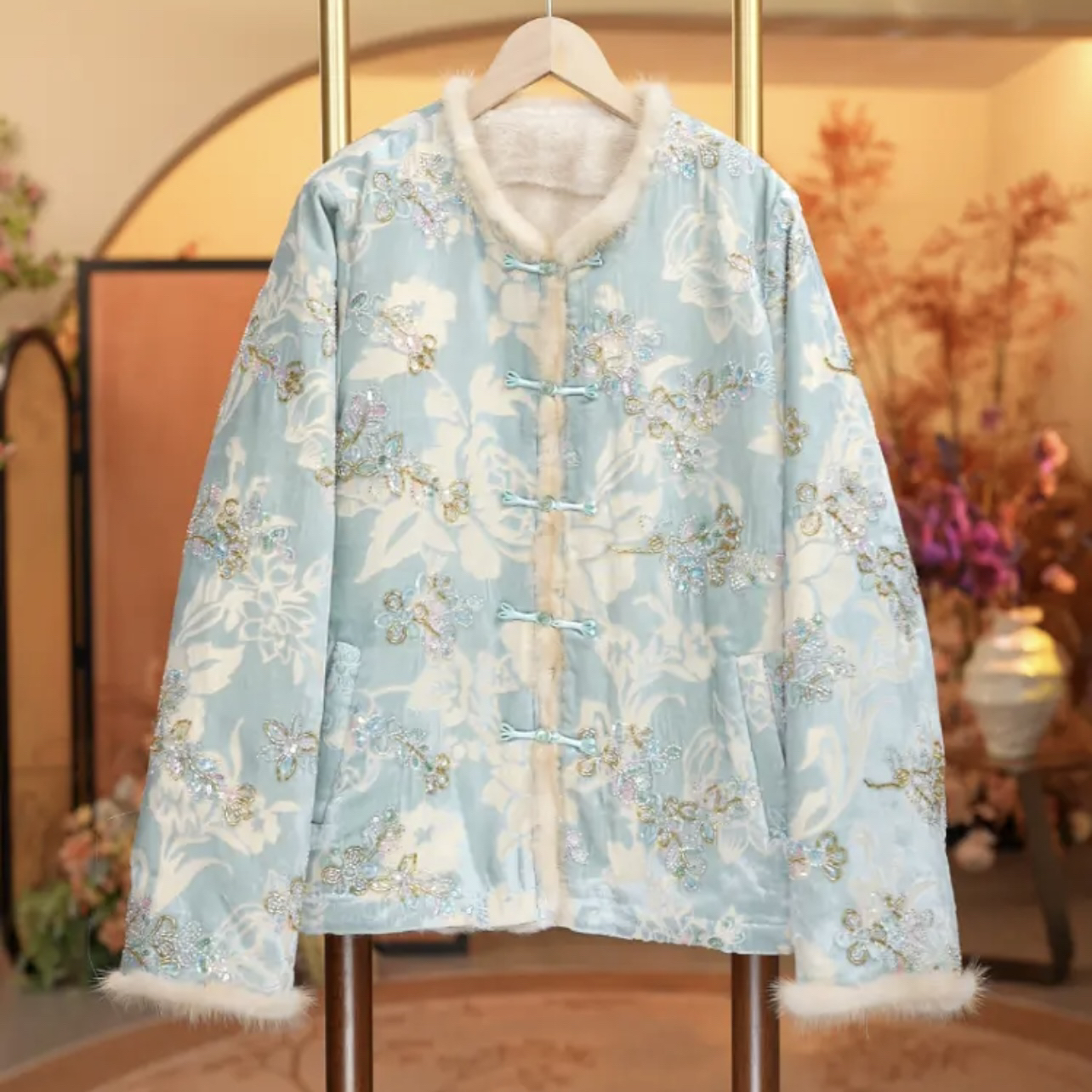 【芙蓉】新中式2025冬季国风高定双面双穿水貂外套2025冬季