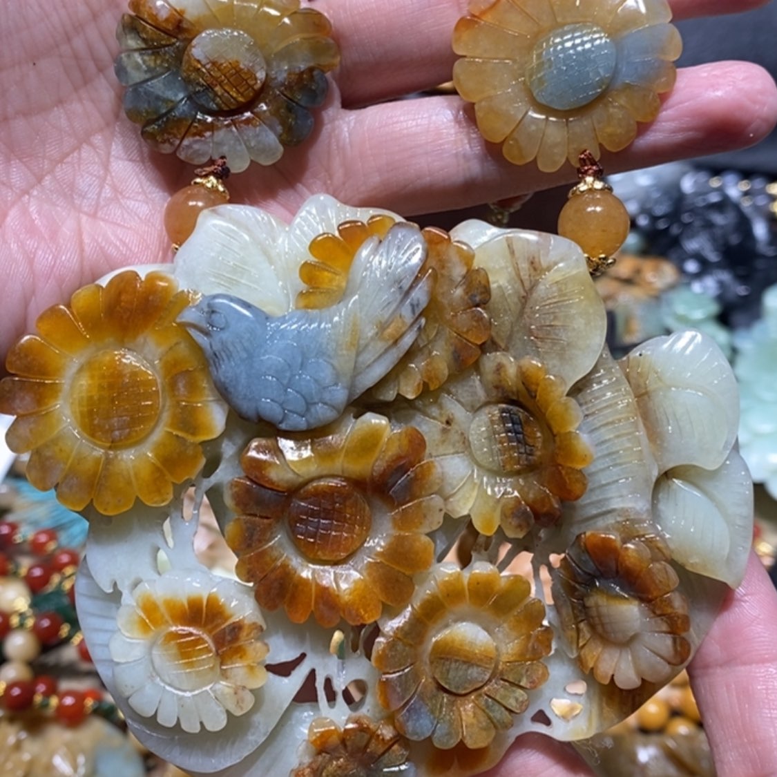 【闪购商品】蛇纹石玉颈饰合金