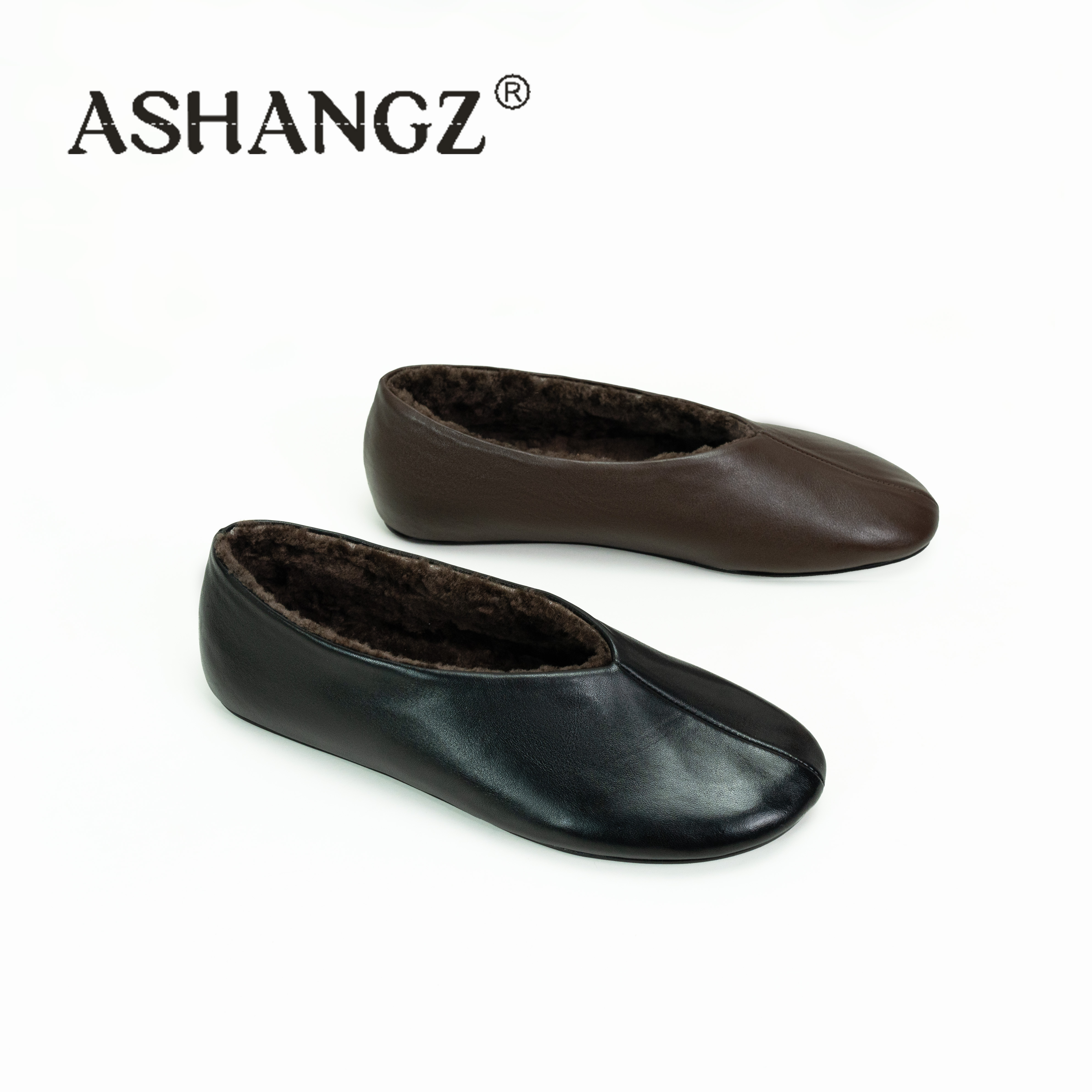 [艾尚周]平底秋冬保暖奶奶鞋单鞋千金风冬季复古包头乐福鞋