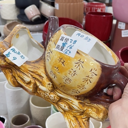 多肉绿植陶瓷花盆9.9包邮，有孔