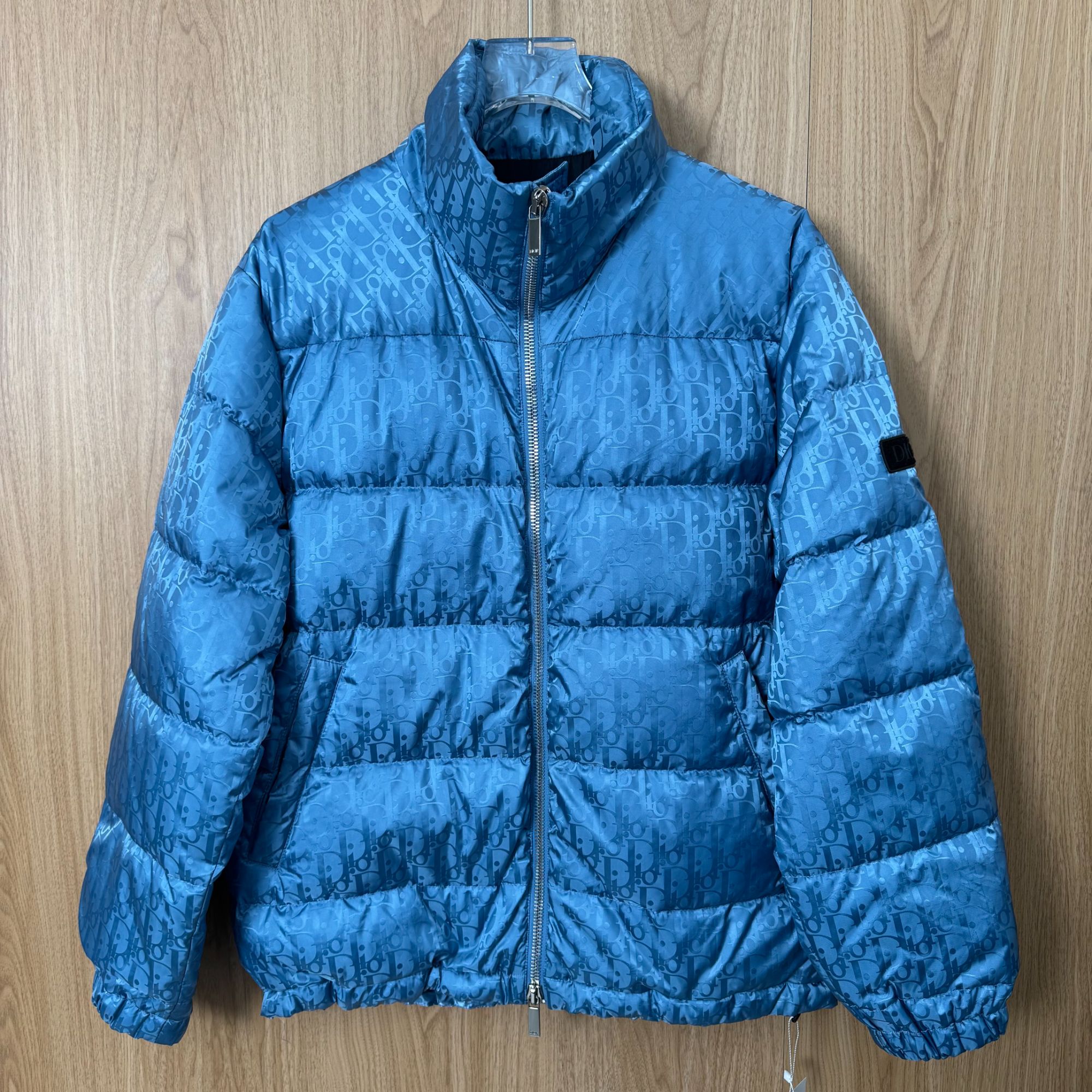 未使用 DIOR/迪奥 蓝色暗纹满印老花羽绒服44码