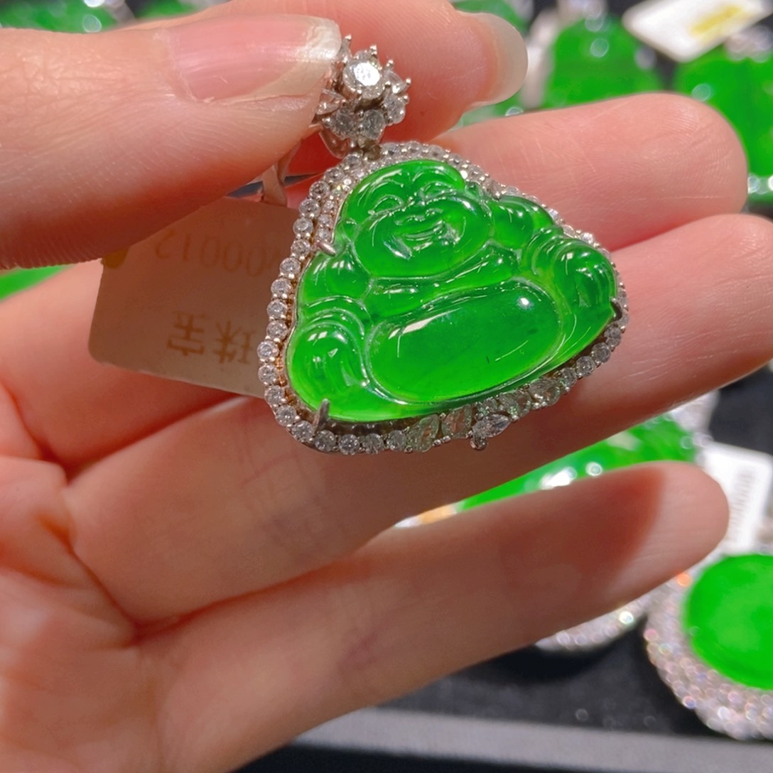 翡翠吊坠(不含链)银S925镶嵌