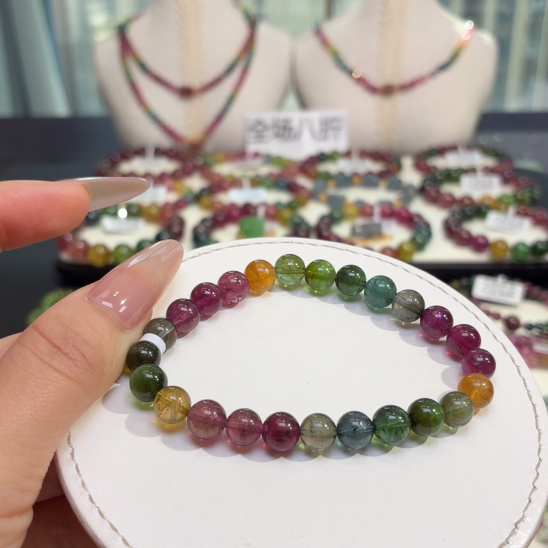 未镶嵌碧玺手链8 