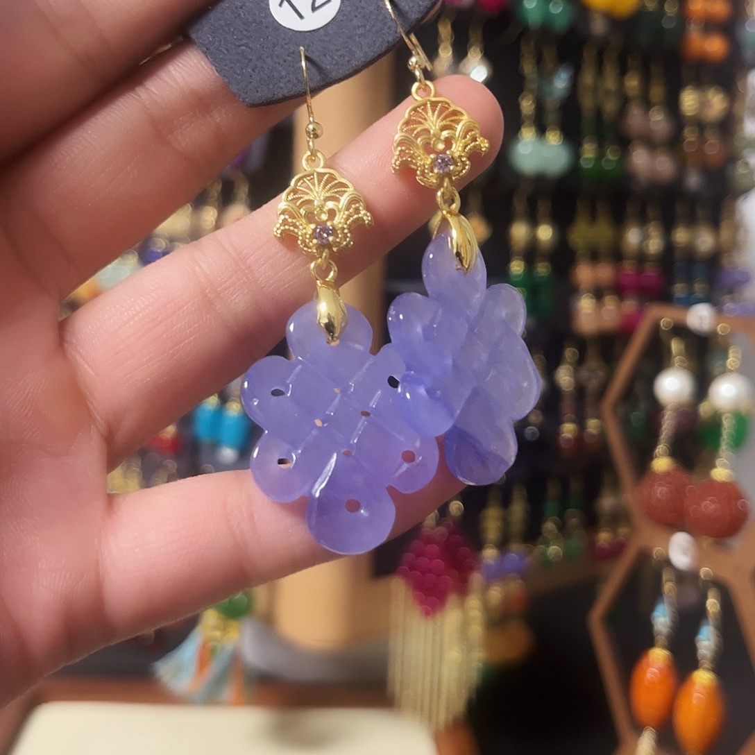 锆石纯铜925银耳饰