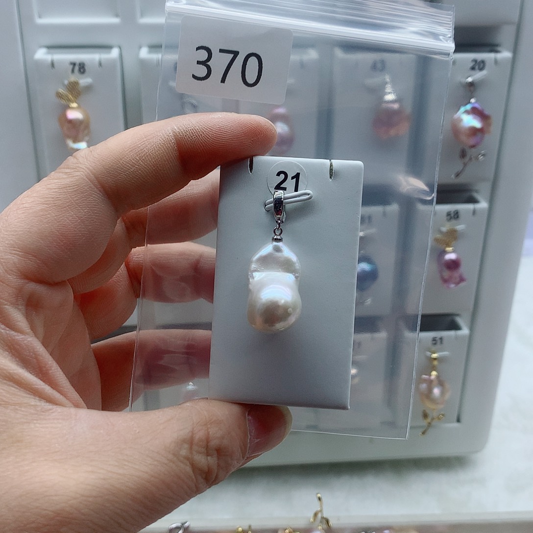 合金吊坠(不含链)淡水珍珠