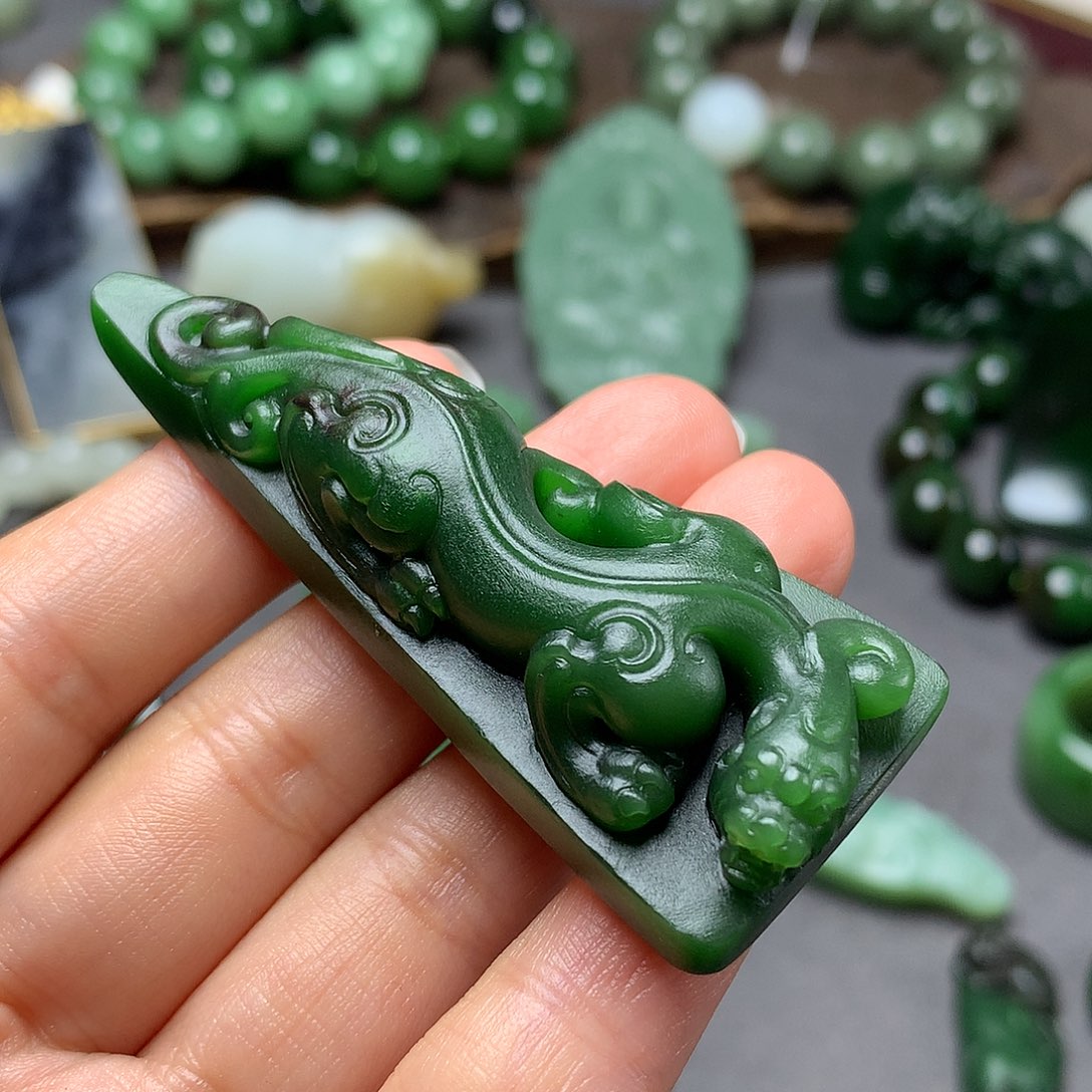 和田玉颈饰银S925镶嵌