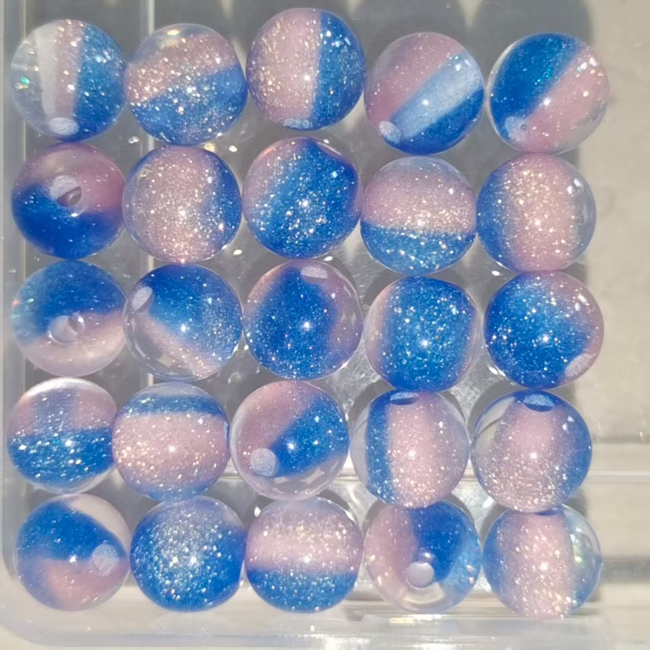 双色夜光加光变树脂珠不掉色diy手链项链散珠串珠材料配件