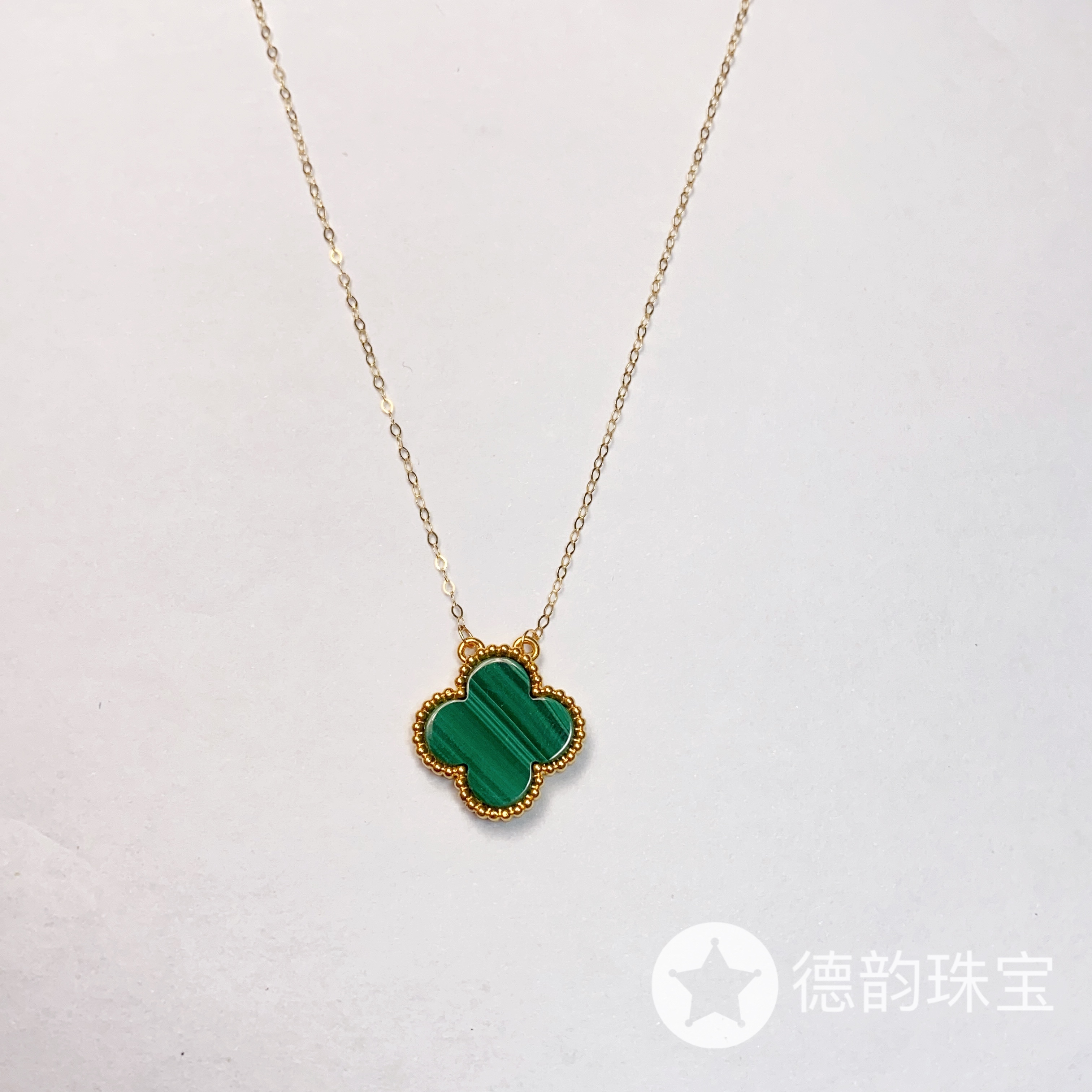 18K金镶嵌素金项链