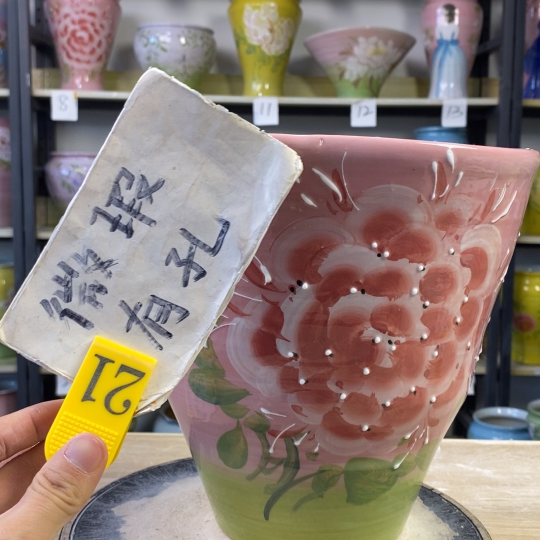 景德镇手工手绘陶瓷花盆