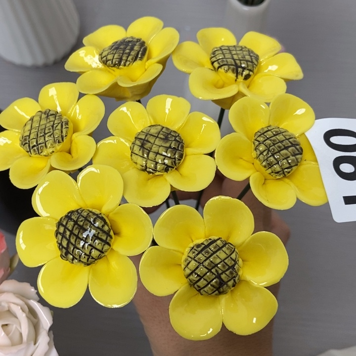 陶瓷手工制作陶瓷花7朵