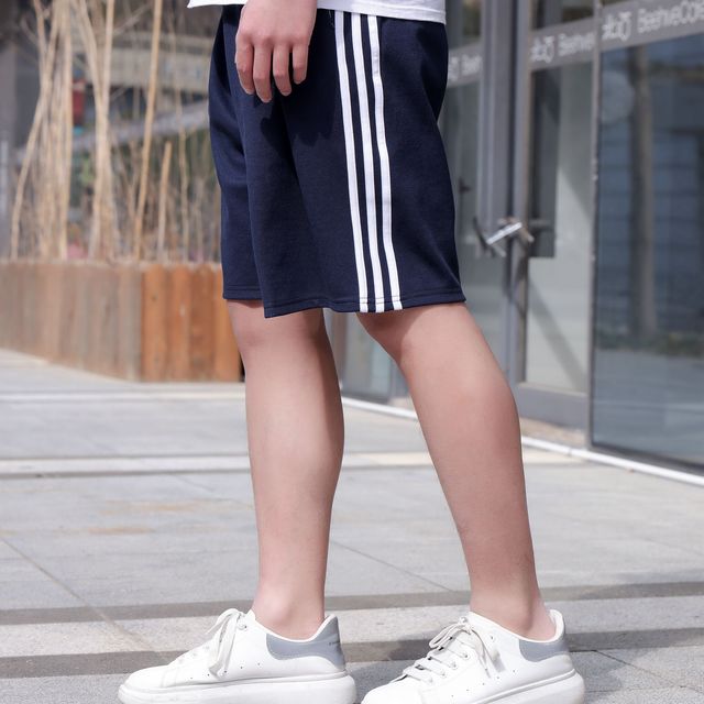校裤三条杠五七分短裤宽松男女夏季薄款三道杠初高中学生校服裤子