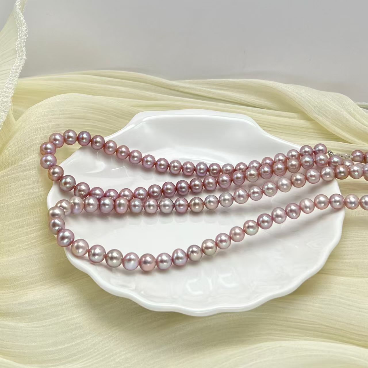 【北野珠宝】天然淡水无核珍珠强光项链-B07H-522多样性发一7mm+