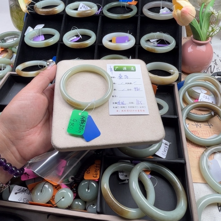 未镶嵌手镯和田玉桑*玲珑美镯57.7