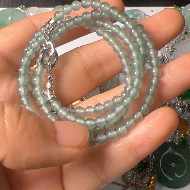 翡翠银S925镶嵌项链翡翠吊坠项链