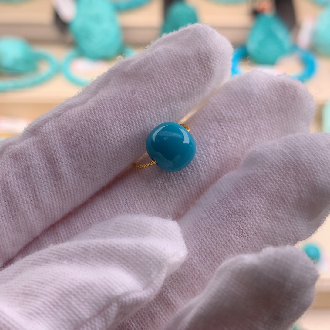 绿松石珠宝奇石未镶嵌8.8*7.8mm