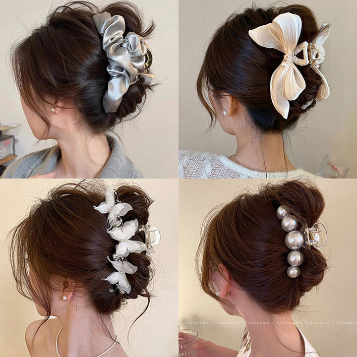 鲨鱼夹后脑勺抓夹新款爆款蝴蝶结夹子感可爱女头饰夹发饰发卡