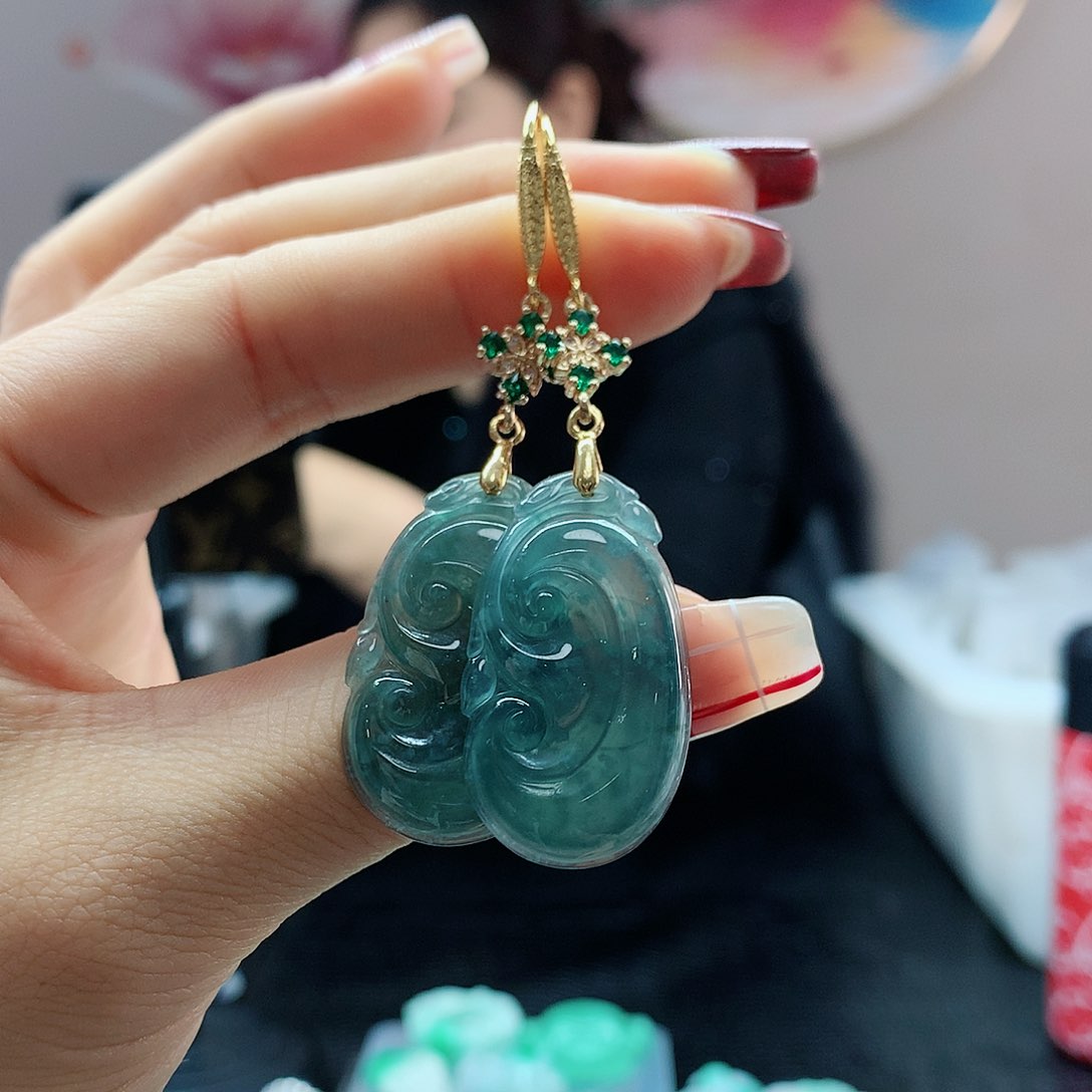 【闪购商品】翡翠耳饰未镶嵌，