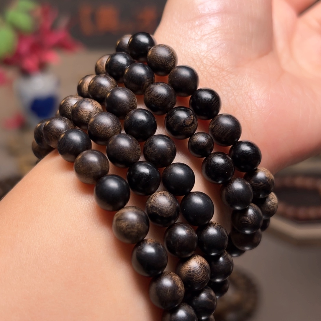 沉香手串越南芽庄瘤疤白棋楠0.8✖️108