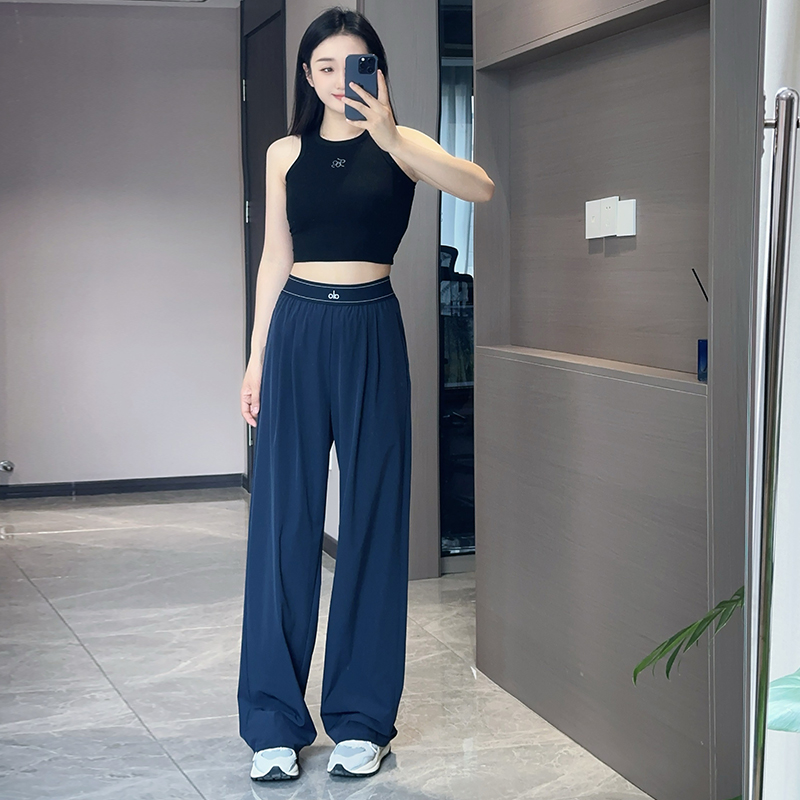 ALO新款高品质士直筒透气休闲夏季轻薄运动长裤高腰显瘦瑜伽裤