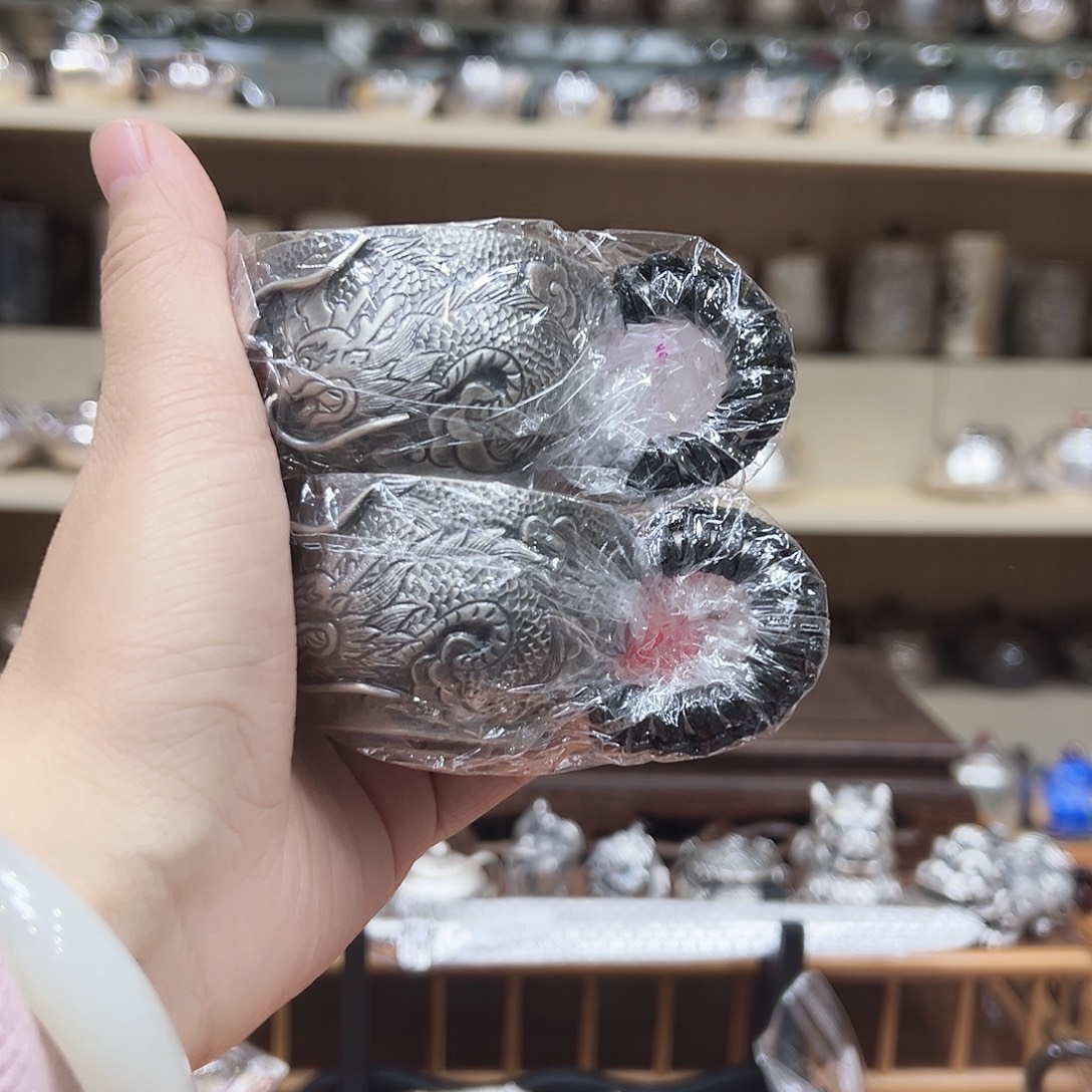 纯银龙茶杯复古杯子