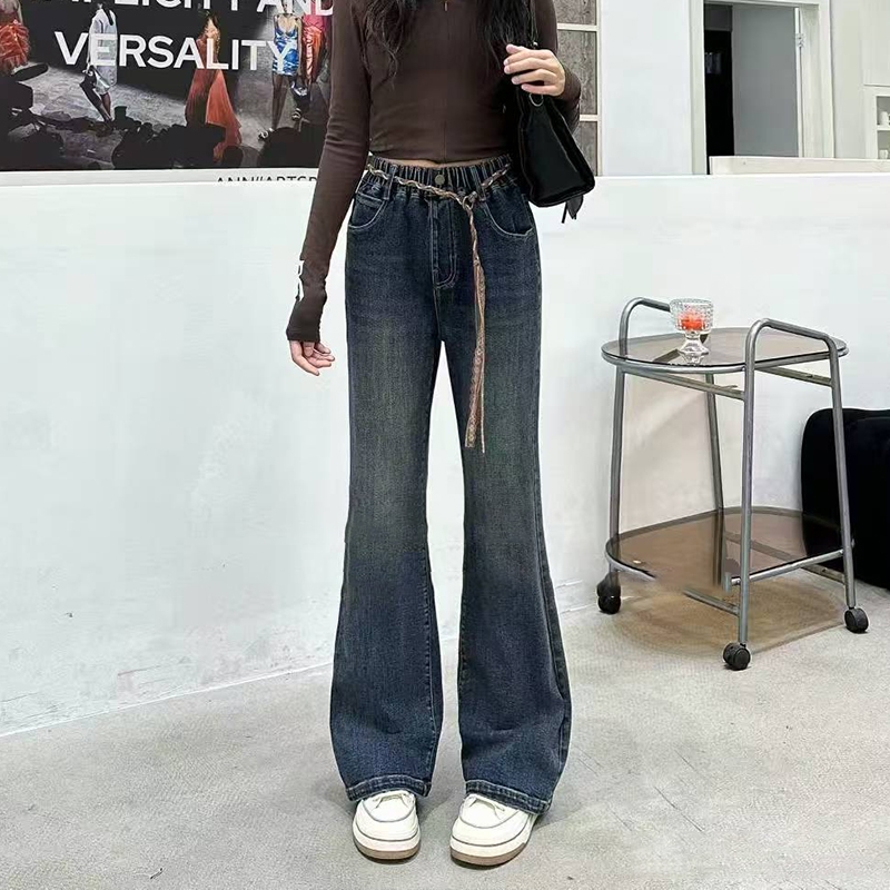 女童裤子秋季外穿洋气2025新款中大童喇叭裤长裤秋季儿童牛仔裤潮