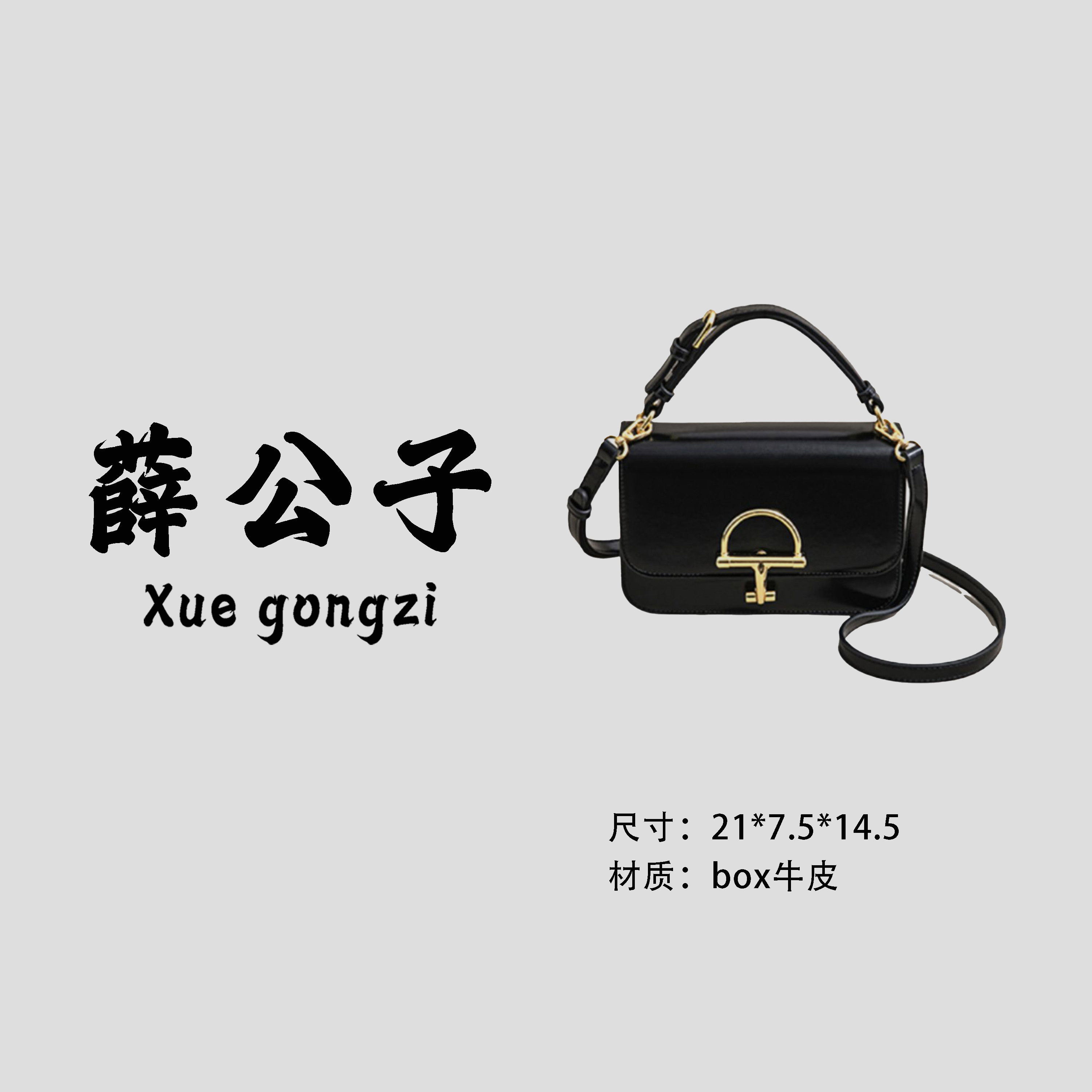 【薛公子】新款时尚百搭单肩手提斜挎包IF250722-黑色(假一赔四)