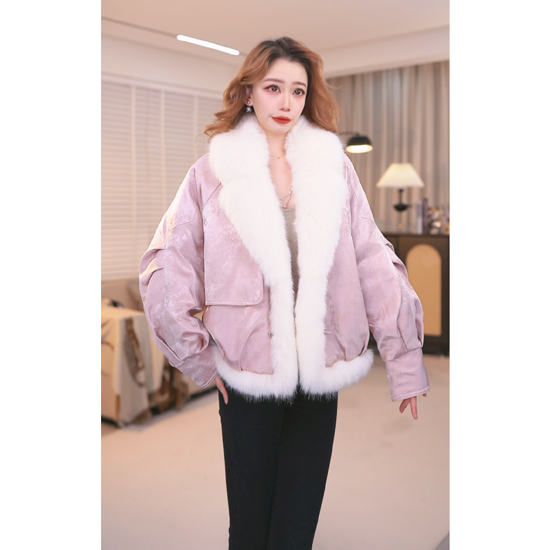 2025冬季高级感轻奢短款外套宽松保暖大毛领鹅绒服YX25A1210-1