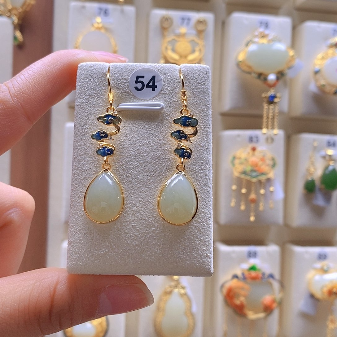 和田玉颈饰银S925镶嵌