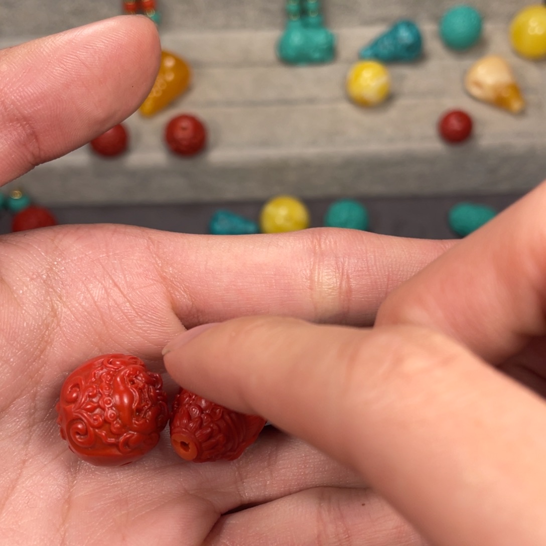 玛瑙/玉髓合金绿色18mm大黑天，红绿度母