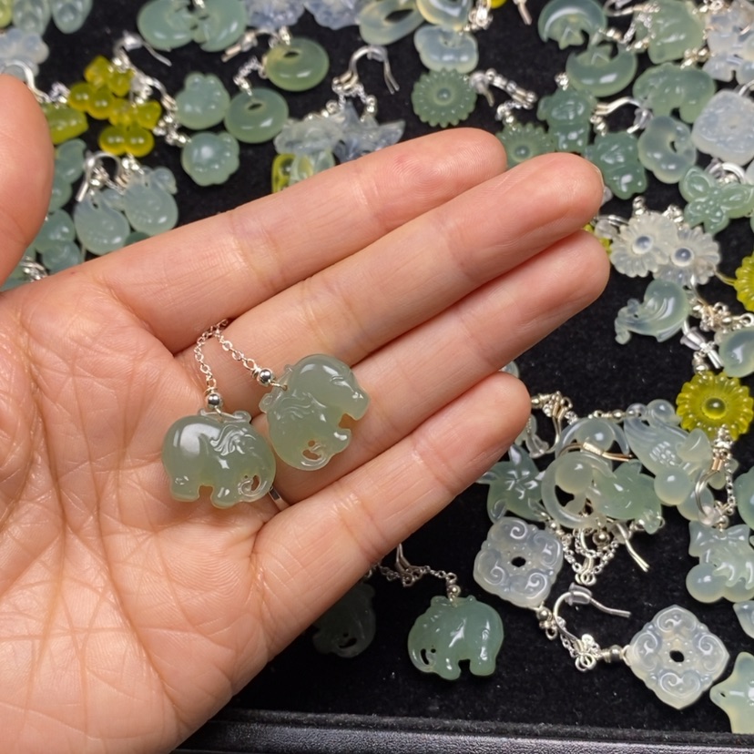 【闪购商品】蛇纹石玉未镶嵌挂件耳饰耳环项链