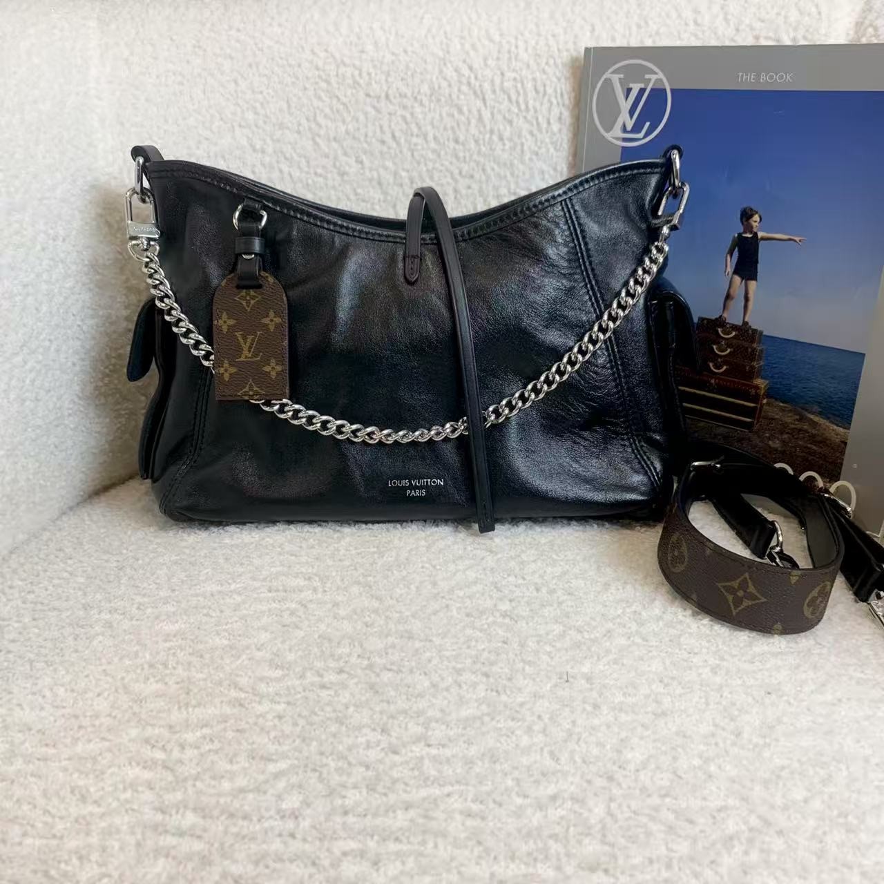 99新 LouisVuitton/路易威登 壹臻/黑色carryall小号包/47346802
