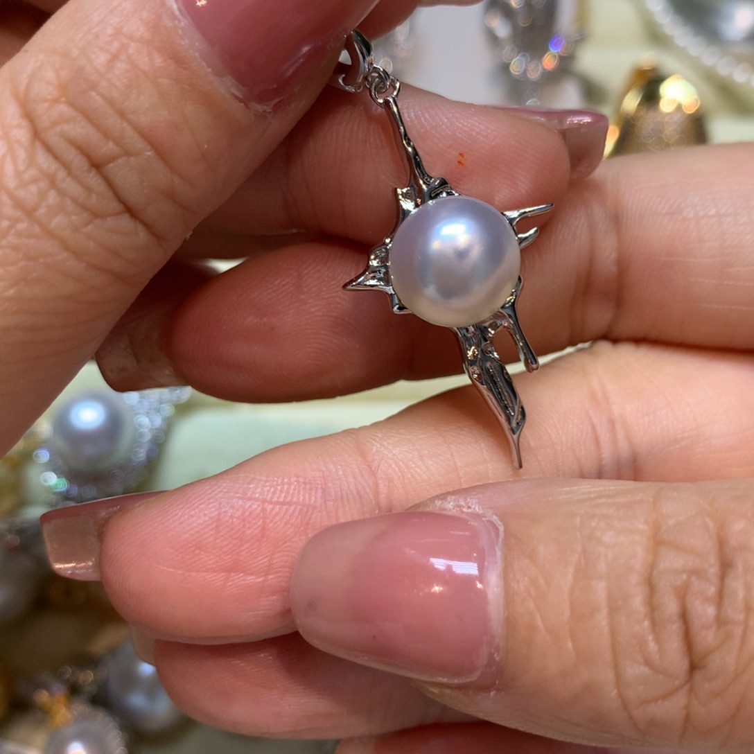 海水珍珠颈饰银S925镶嵌