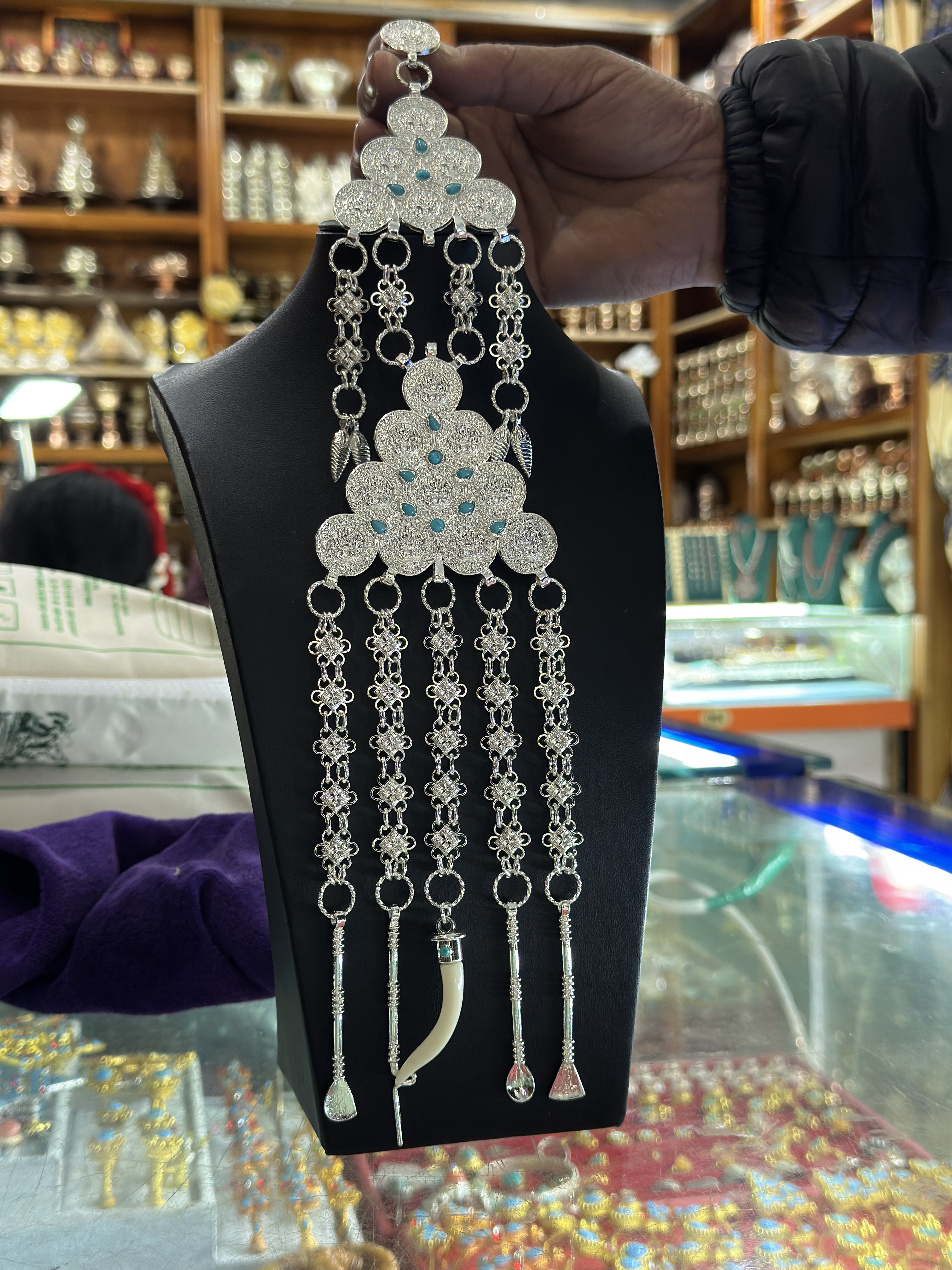 民族风铁合金梅花围腰链少数民族服装配饰