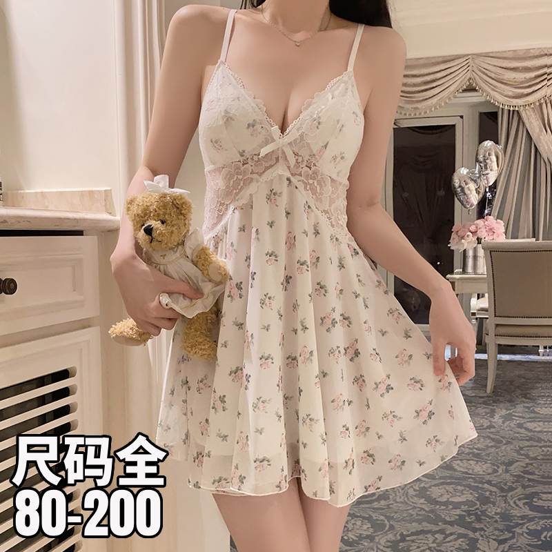 大码性感睡衣吊带胸垫高级感纯欲风睡裙夏季冰丝2025年新款爆款女