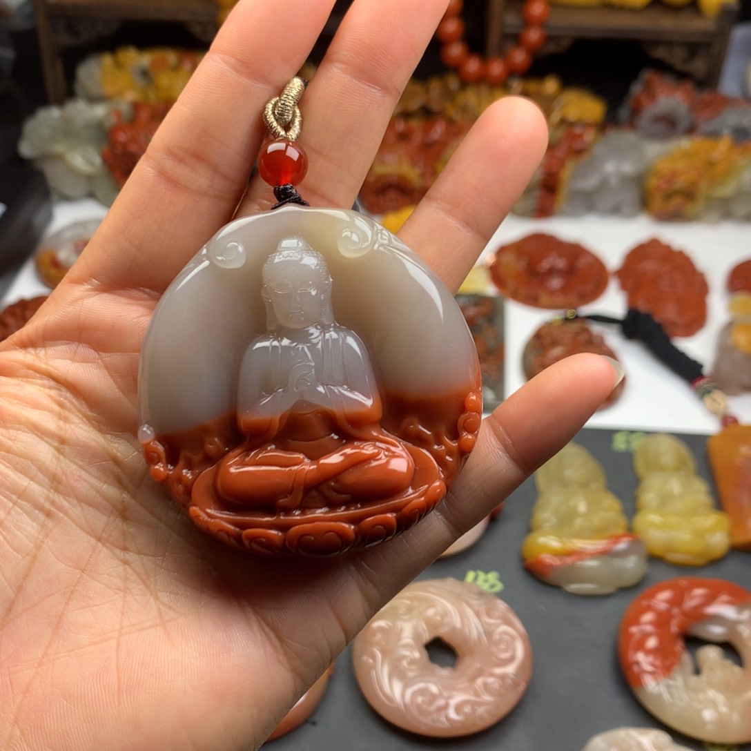 石英质玉（黄龙玉）挂件未镶嵌