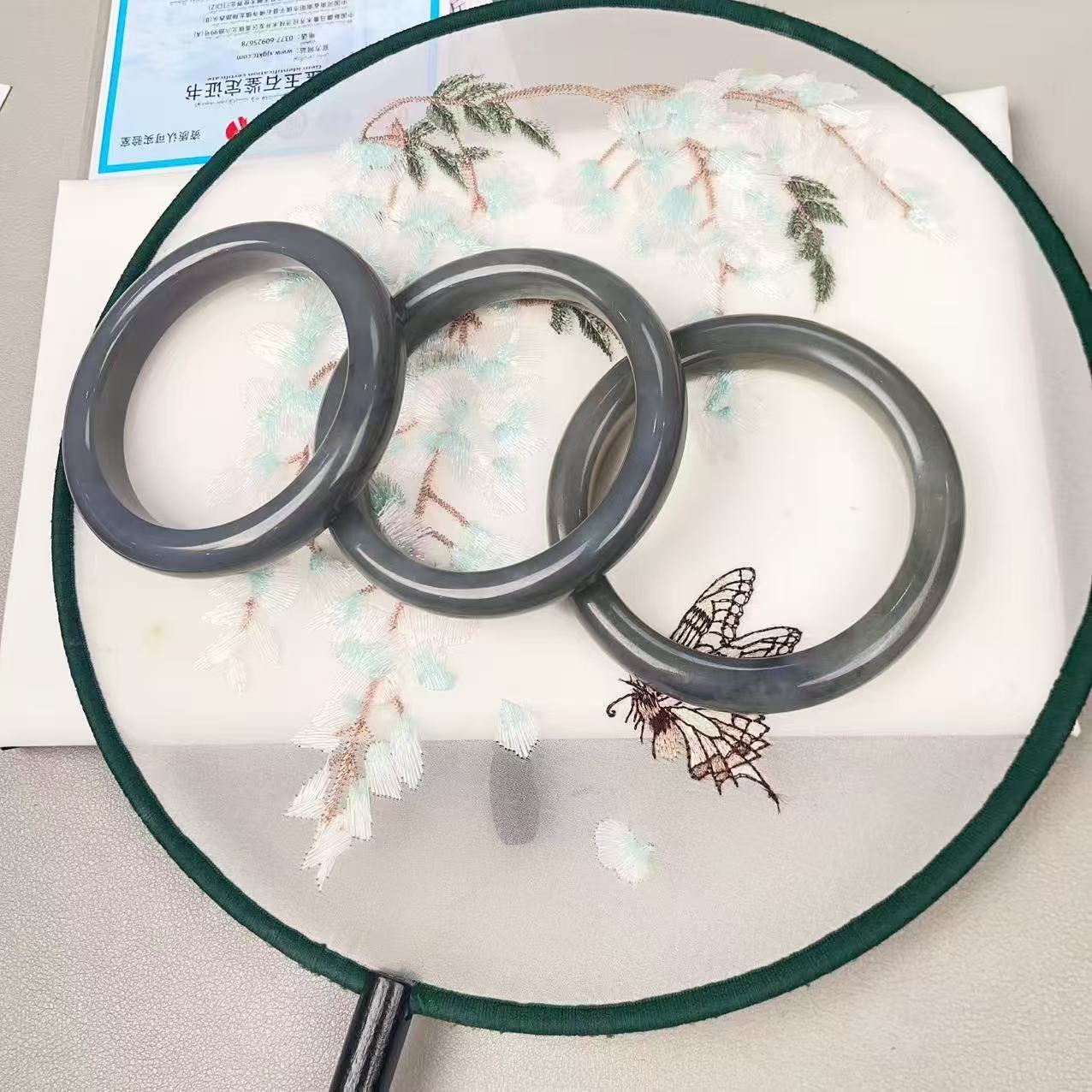 AA和田玉浓烟紫手镯 多样性发货拍一单发一个