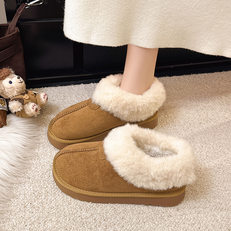 时尚雪地棉短靴加厚保暖冬季百搭毛毛鞋秋冬厚底增高雪地靴