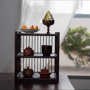 「小满」精品楠竹博古架收纳架茶具手工中式书房壶架家用多功能茶道