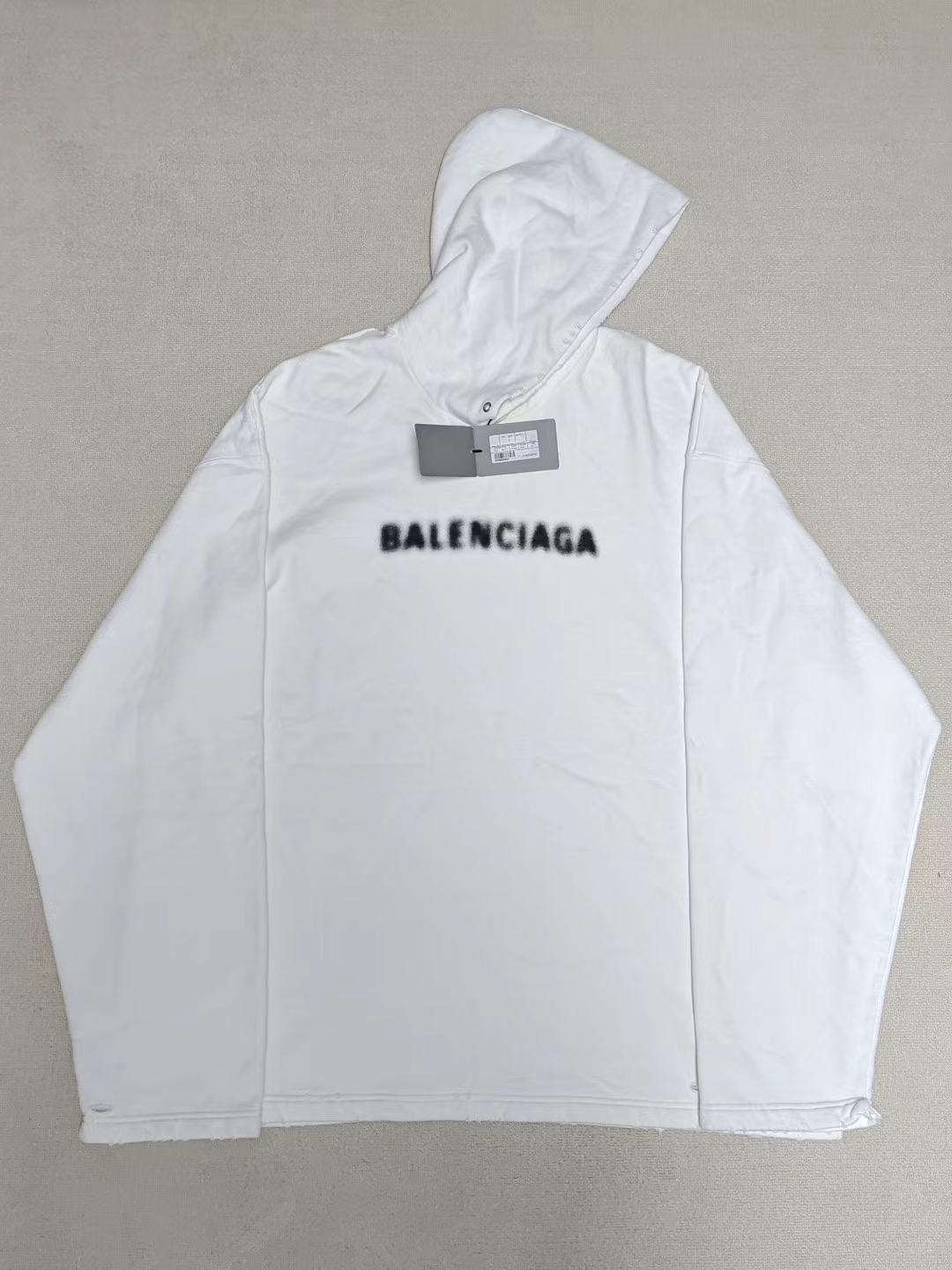 全新未使用 Balenciaga/巴黎世家 M码 字母印花马赛克连帽卫衣