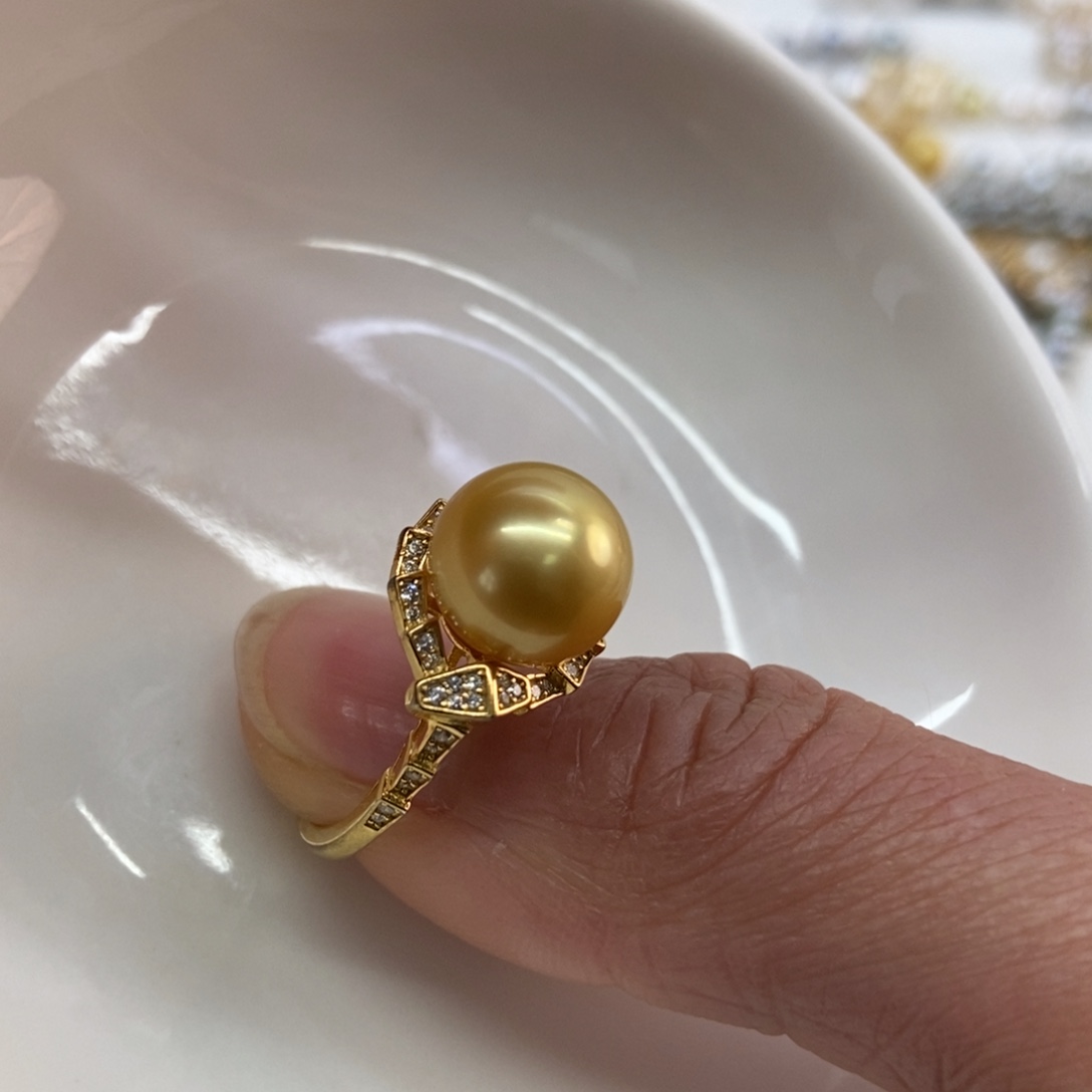 海水珍珠戒指银S925镶嵌