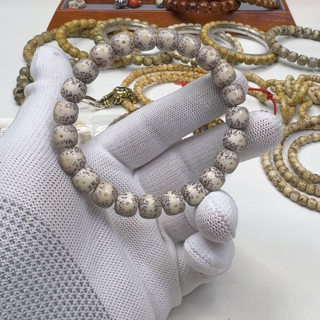 星月菩提手串9梵天糯冰月留白一线天10左右桶单圈
