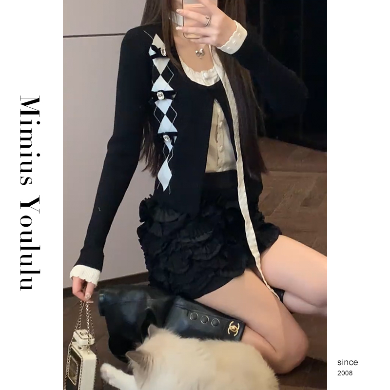 【mimius】喵喵 南洋千金花朵蕾丝学院风假两件开衫 汉服WF12001