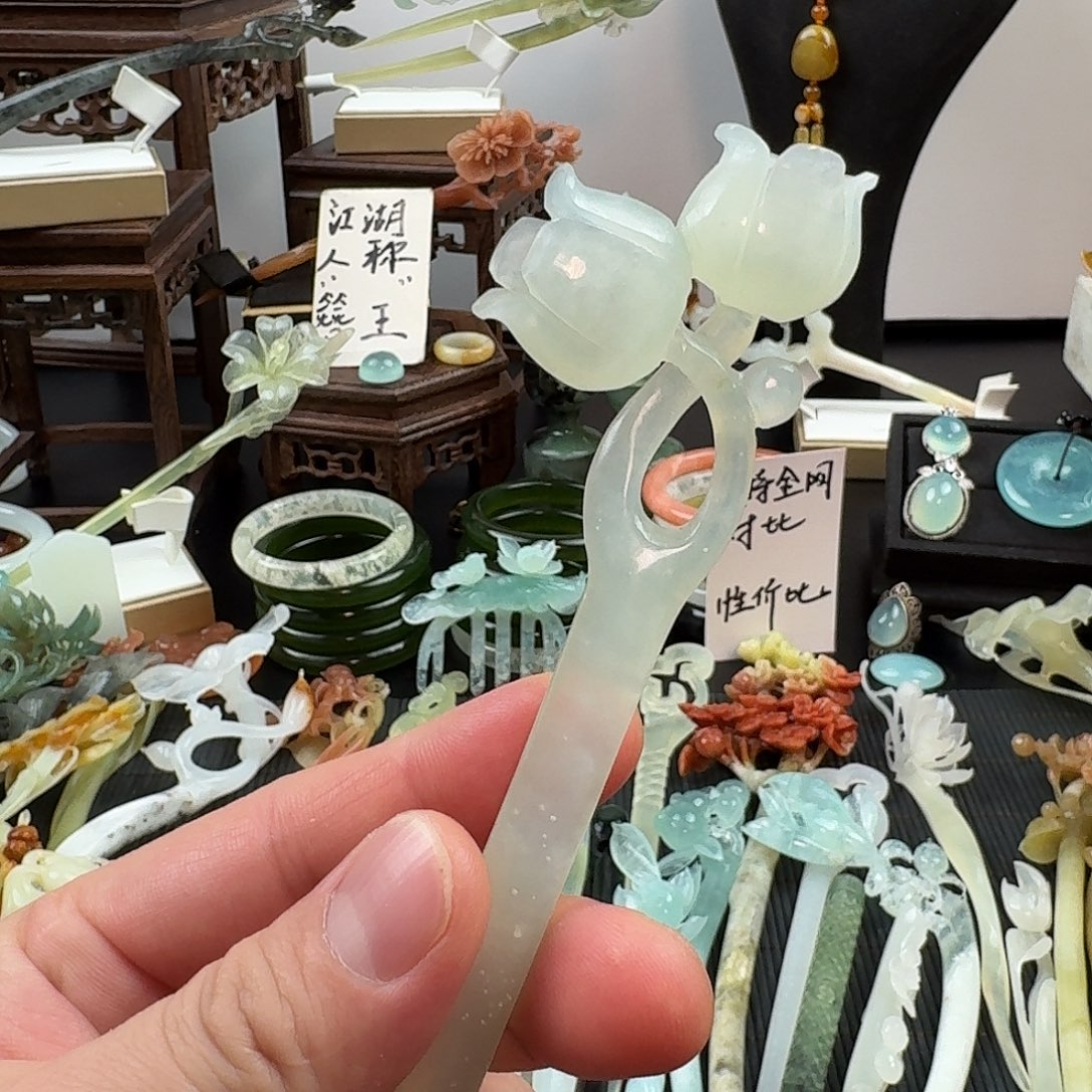 蛇纹石玉未镶嵌发饰